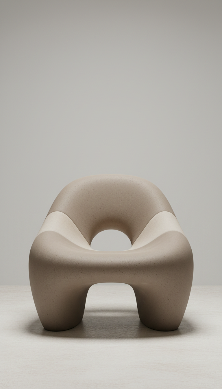 Sculptural Accent Chair in Walnut