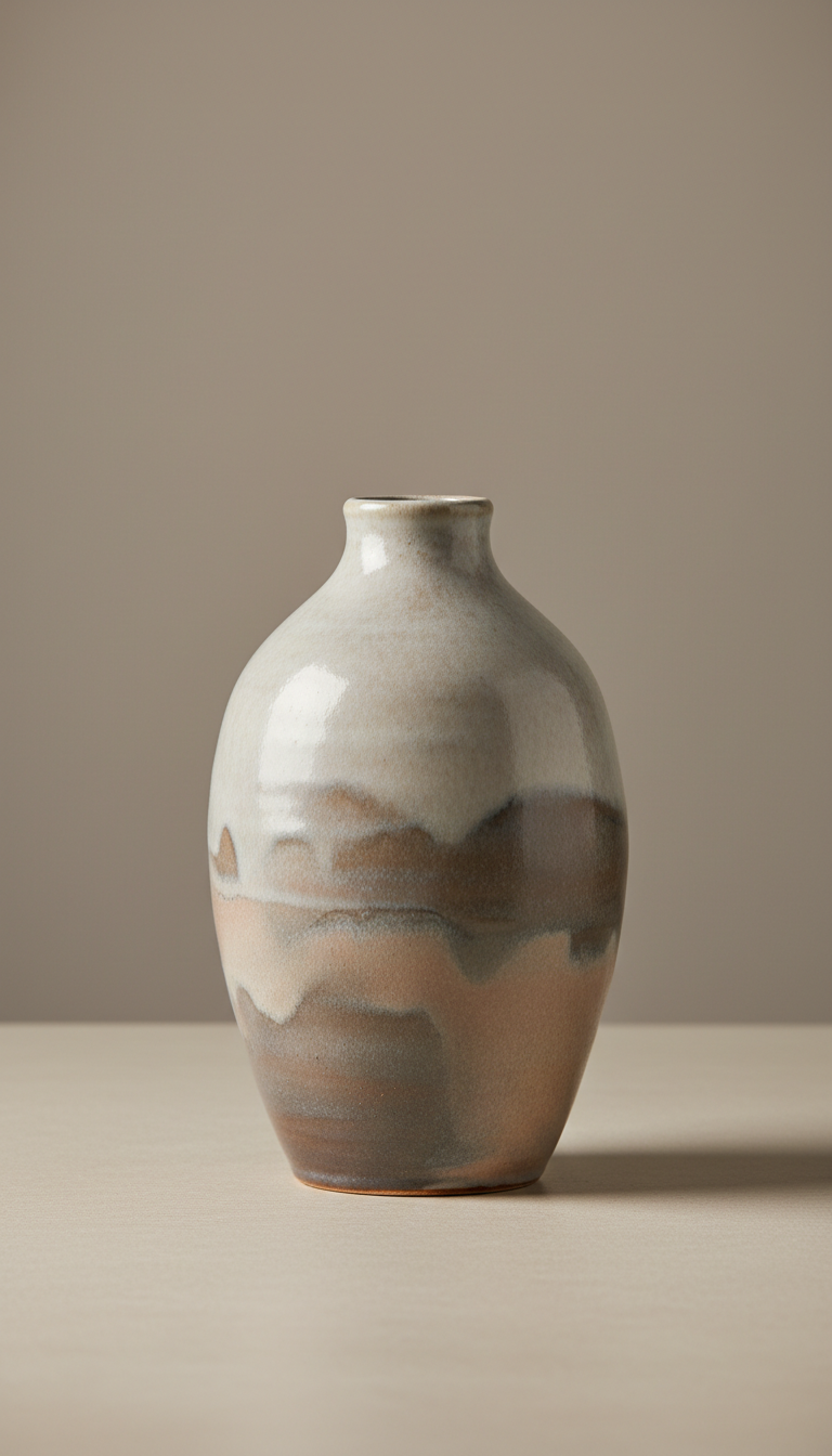 Hand-Thrown Ceramic Vase, Textured Finish